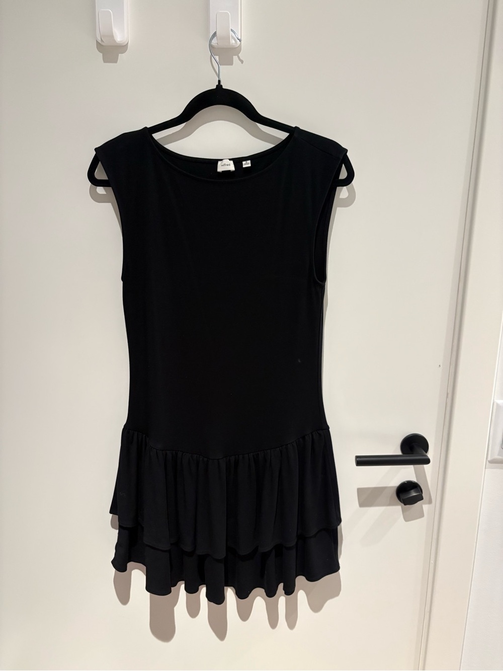Aritzia Black Sleeveless Mini Dress with Ruffle Hem
